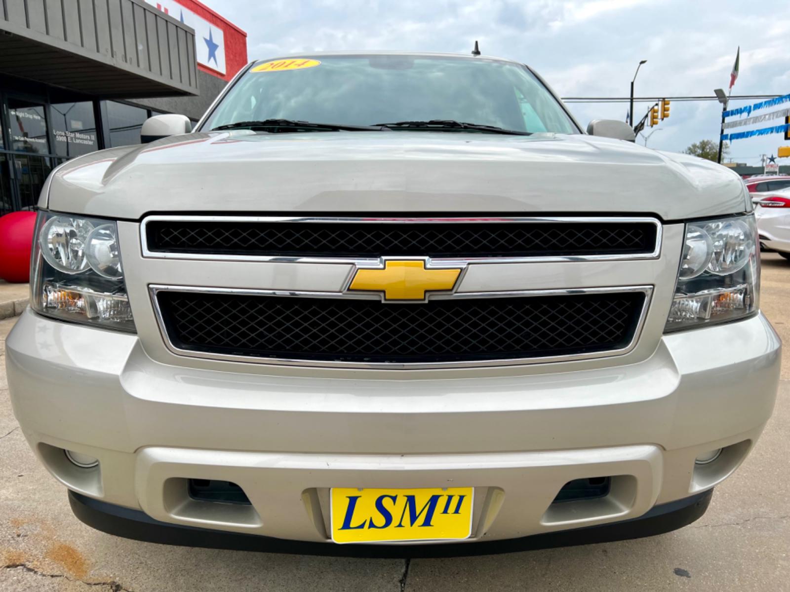 2014 GOLD CHEVROLET TAHOE LS (1GNSCAE04ER) , located at 5900 E. Lancaster Ave., Fort Worth, TX, 76112, (817) 457-5456, 0.000000, 0.000000 - This is a 2014 CHEVROLET TAHOE LS 4 DOOR SUV that is in excellent condition. There are no dents or scratches. The interior is clean with no rips or tears or stains. All power windows, door locks and seats. Ice cold AC for those hot Texas summer days. It is equipped with a CD player, AM/FM radio, AUX - Photo #1